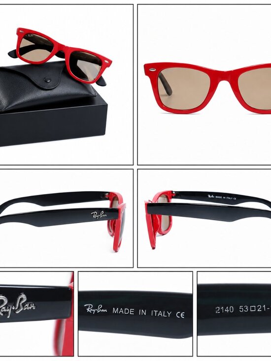Ray-Ban Wayfarer RB2140 Black Red Sunglasses Classic